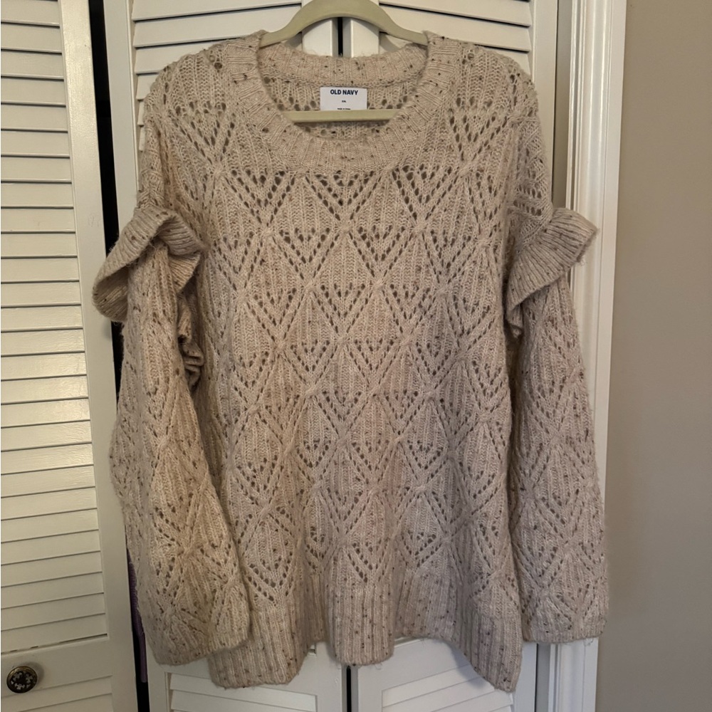 Old Navy Women's Textured Knit Sweater - Cream
